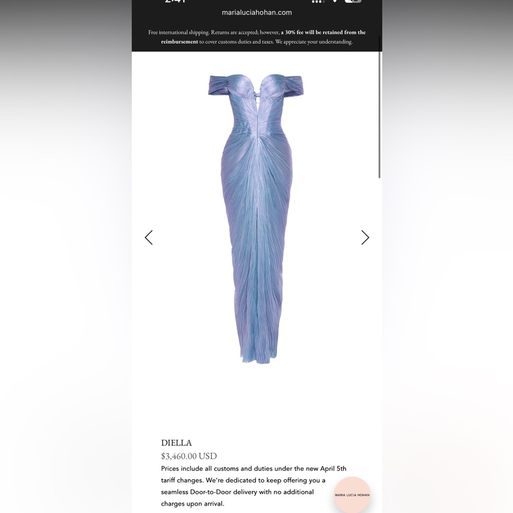 Diella Off-Shoulder Blue Maxi Dress